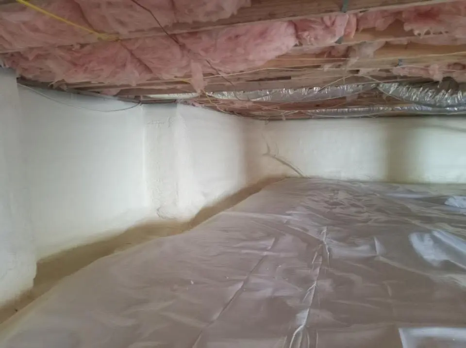Crawl space encapsulation with closed-cell spray foam for Roof Waterproofing in Georgetown